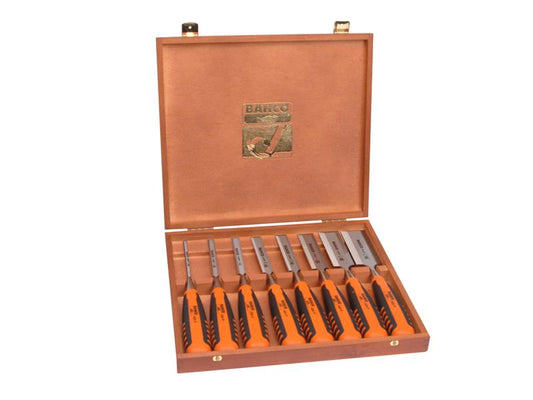 424-P Bevel Edge Chisel Set, 8 Piece, Bahco