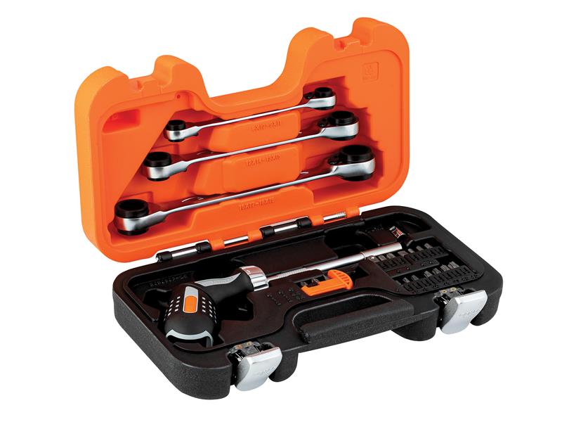 Pistol Grip Ratcheting Screwdriver Set, 25 Piece, Bahco