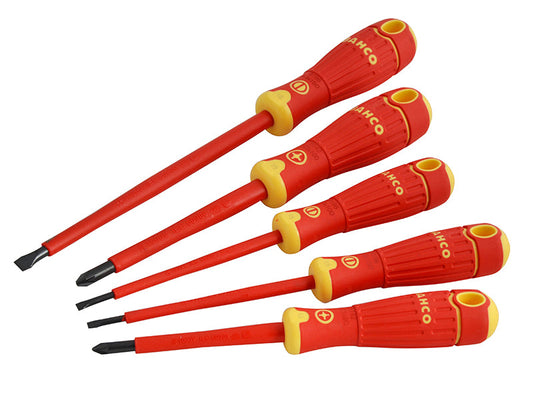 BAHCOFIT Insulated Screwdriver Set, 5 Piece, Bahco