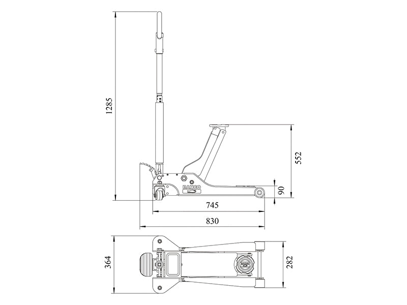 BH13000 Extra Compact Trolley Jack 3T, Bahco