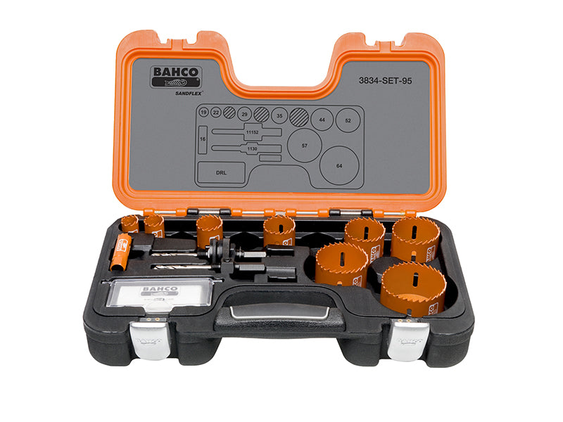 Professional Holesaw Set 3834-95 Sizes: 16-64mm, Bahco