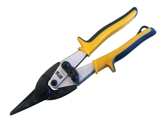 MA421 Yellow/Blue Aviation Compound Snips Straight Cut 250mm (10in), Bahco