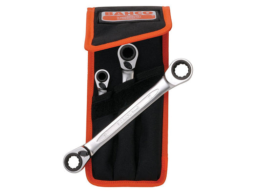 S4RM Series Reversible Ratchet Spanner Set, 3 Piece, Bahco