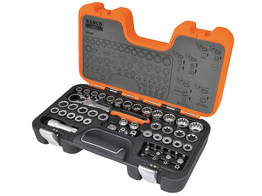 S530T Pass-Through Socket Set of 53 Metric 1/2in Drive, Bahco