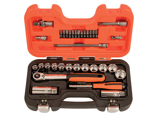 SL34 3/8in Drive Socket & Mech Set of 34 Metric, Bahco