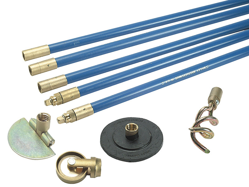 1324 Lockfast 3/4in Drain Rod Set 4 Tools, Bailey