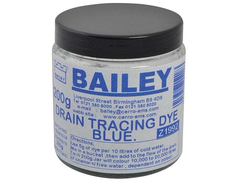 1992 Drain Tracing Dye - Blue, Bailey