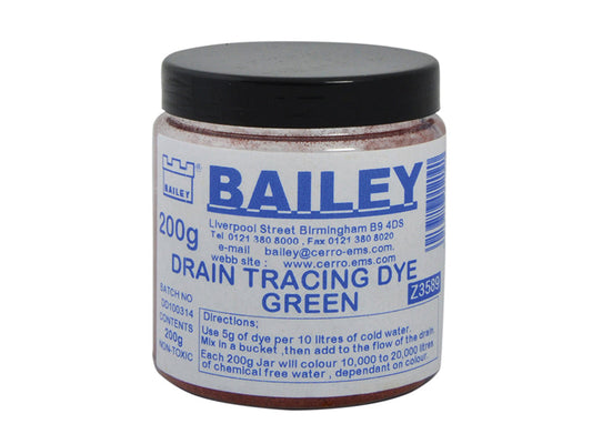 3589 Drain Tracing Dye - Green, Bailey