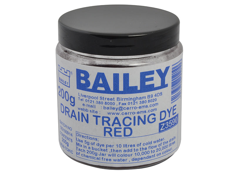 3590 Drain Tracing Dye - Red, Bailey