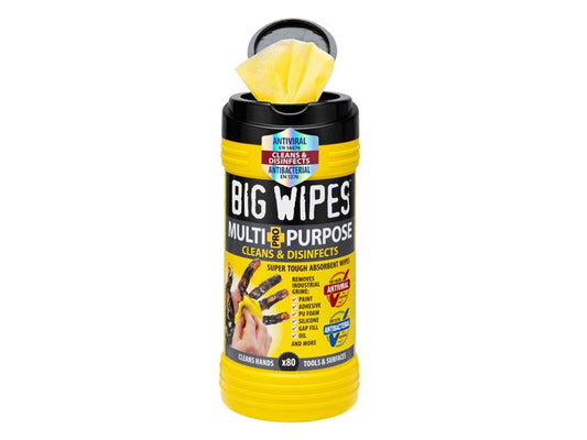 Multi-Purpose Pro+ Antiviral Wipes (Tub 80), Big Wipes