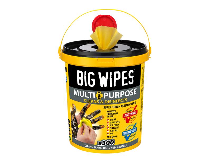 Multi-Purpose Pro+ Antiviral Wipes (Bucket 300), Big Wipes