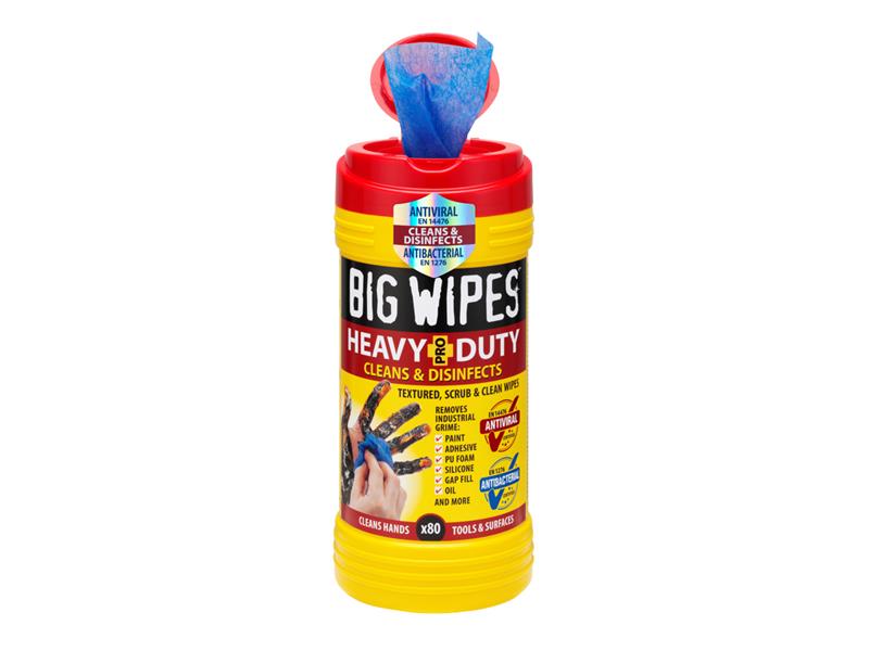 Heavy-Duty Pro+ Antiviral Wipes (Tub 80), Big Wipes