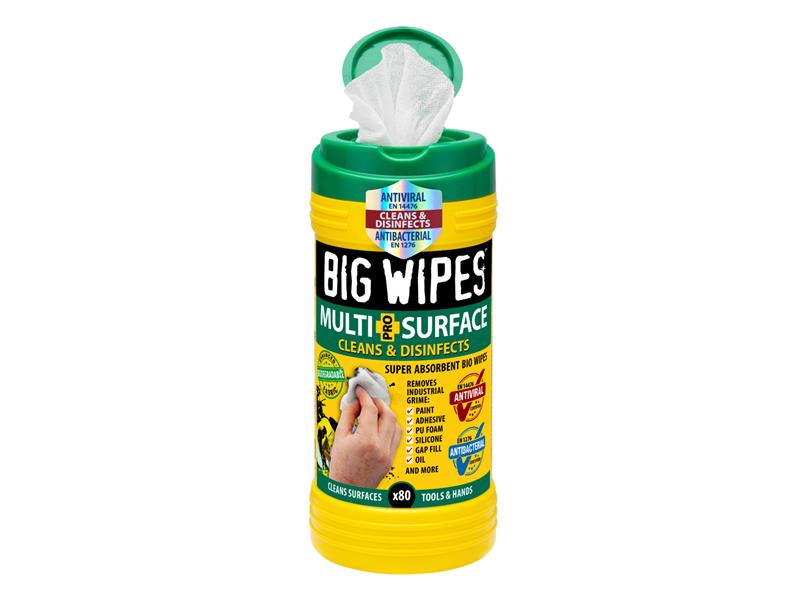 Multi-Surface Bio Pro+ Antiviral Wipes (Tub 80), Big Wipes