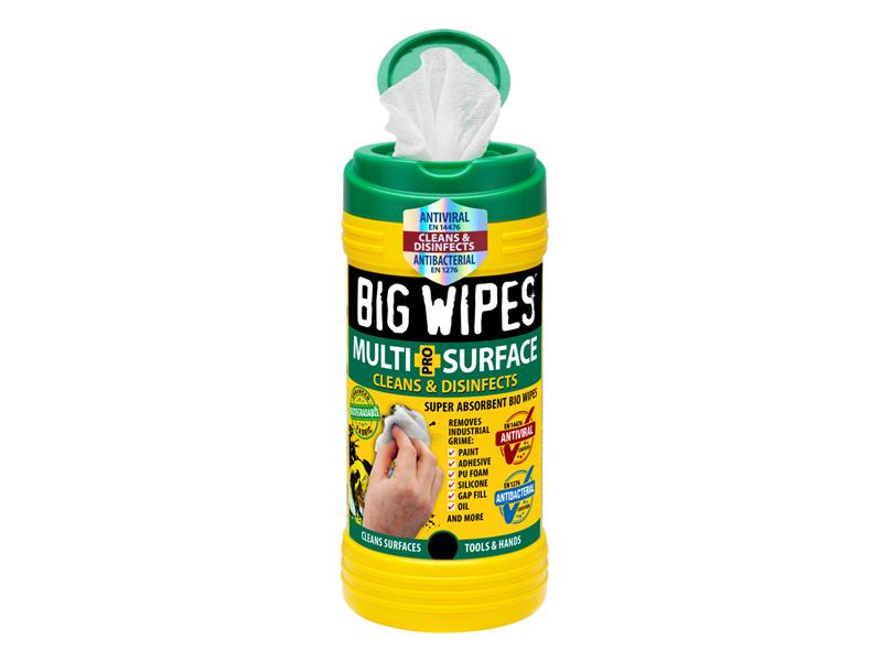 Multi-Surface Bio Pro+ Antiviral Wipes (Tub 80 + 25% Free), Big Wipes