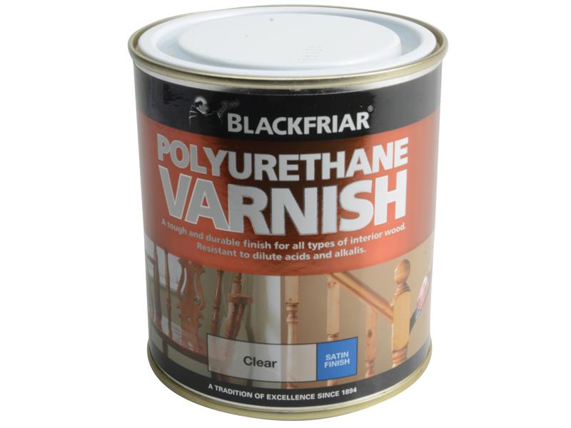 Polyurethane Varnish P100 Clear Satin 500ml, Blackfriar