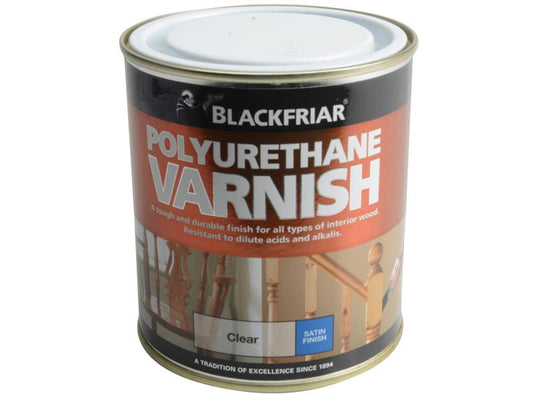 Polyurethane Varnish P100 Clear Satin 500ml, Blackfriar