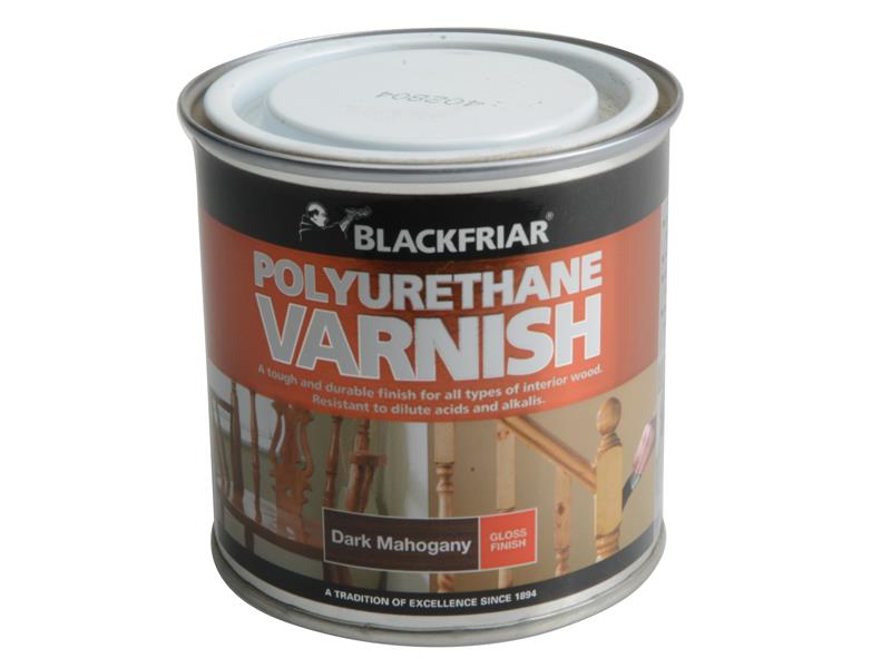 Polyurethane Varnish P65 Dark Mahogany Gloss 250ml, Blackfriar