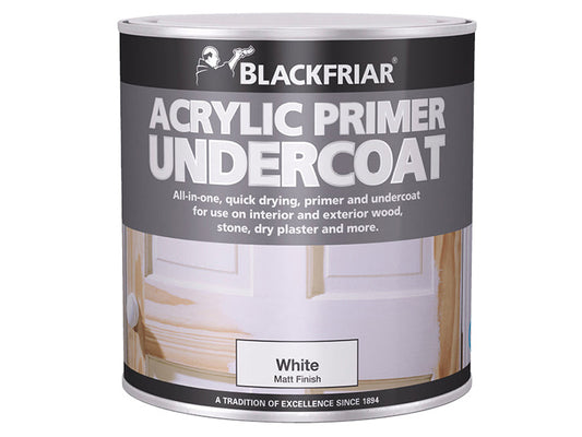 Quick Drying Acrylic Primer Undercoat Grey 500ml, Blackfriar