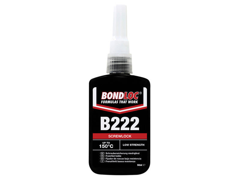 B222 Screwlock Low Strength Threadlocker 50ml, Bondloc