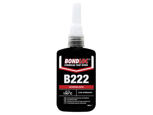 B222 Screwlock Low Strength Threadlocker 50ml, Bondloc