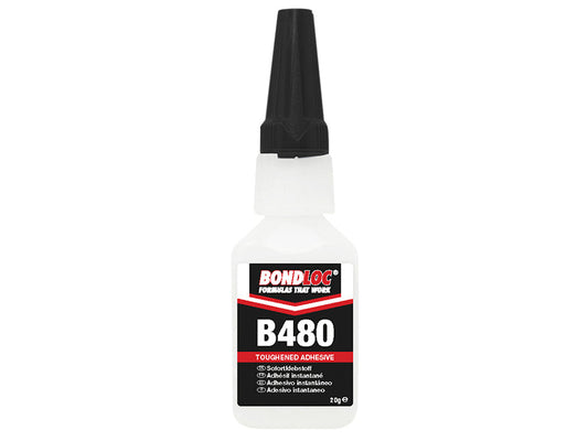 B480 Black Rubber Toughened Cyanoacrylate 20g, Bondloc