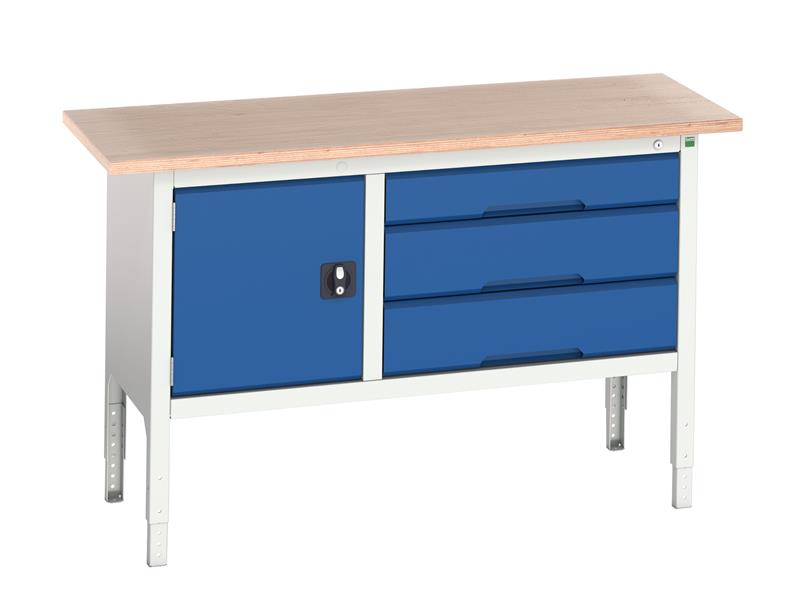 Verso Adjustable Height Storage Bench 1500 x 600mm, Bott