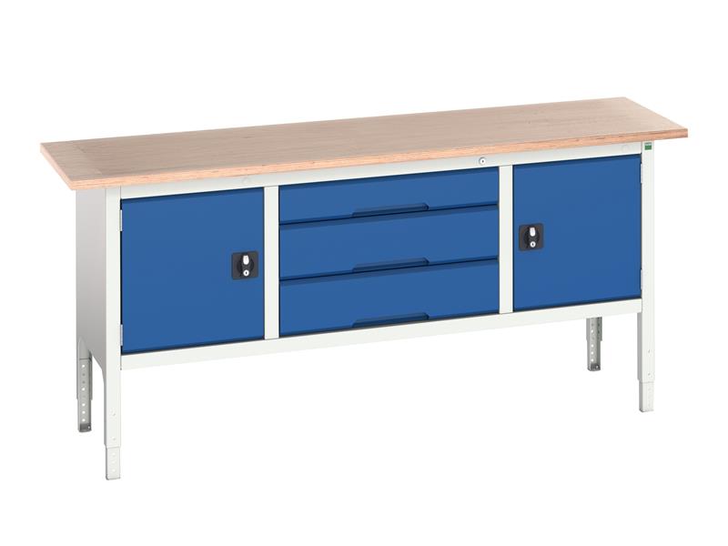 Verso Adjustable Height Storage Bench 2000 x 600mm, Bott