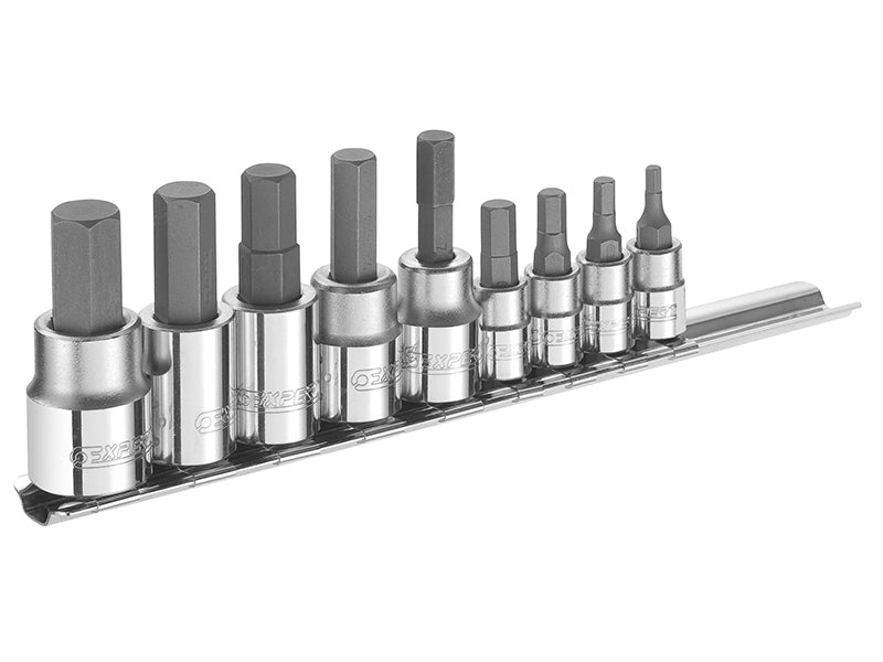 Hex Bit Socket Set of 9 1/4 & 3/8in Drive, Expert