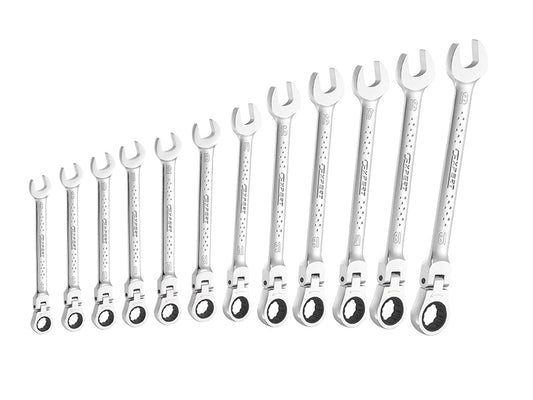 Flexible Head Ratchet Spanner Set, 12 Piece, Expert