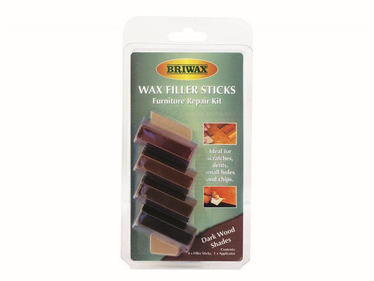 Wax Filler Sticks Dark Wood Shades (Pack 4), Briwax