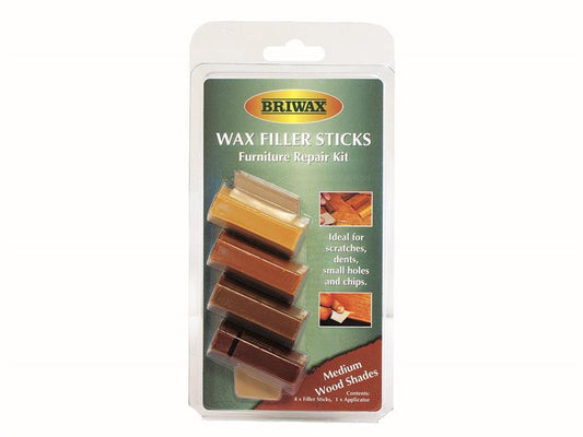 Wax Filler Sticks Medium Wood Shades (Pack 4), Briwax