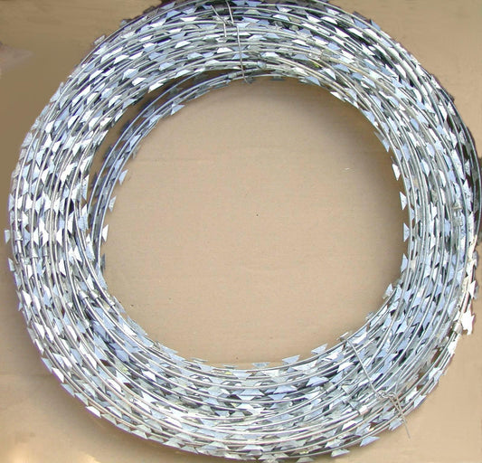 Galvanised Razor Wire Medium 730mm Coil, Morgans OJ