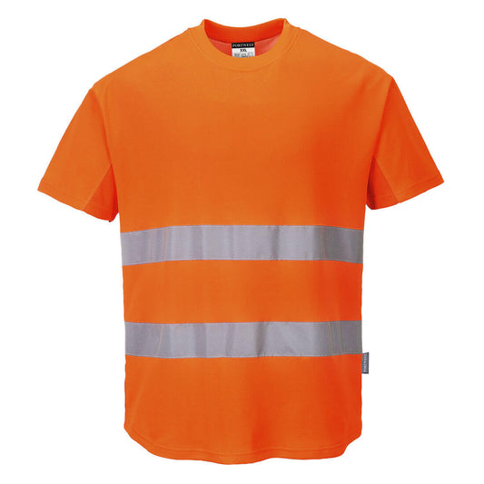 Hi-Vis Cotton Comfort Mesh Insert T-Shirt S/S, Morgans PW