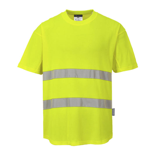 Hi-Vis Cotton Comfort Mesh Insert T-Shirt S/S, Morgans PW