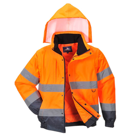 Hi-Vis 2-in-1 Contrast Bomber Jacket, Morgans PW