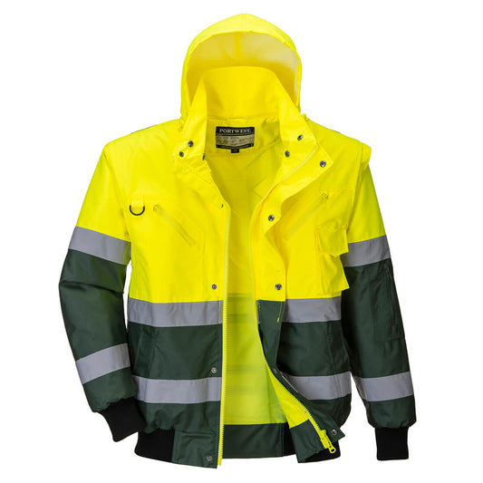 Hi-Vis 3-in-1 X Back Contrast Bomber Jacket, Morgans PW