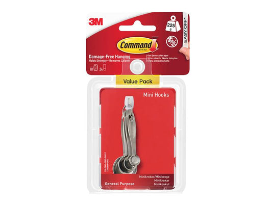 White Mini Hooks (Pack 6), Command™