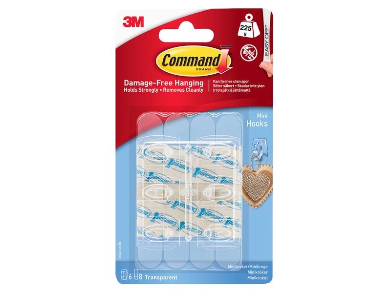 Clear Mini Hooks (Pack 6), Command™