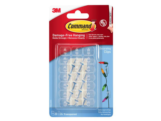 Clear Decorating Clips with Clear Strips (Pack 20), Command™