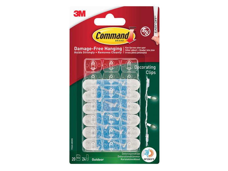 Clear Outdoor Decorating Clips (Pack 20), Command™