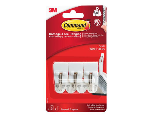 White Wire Hooks (Pack 3), Command™