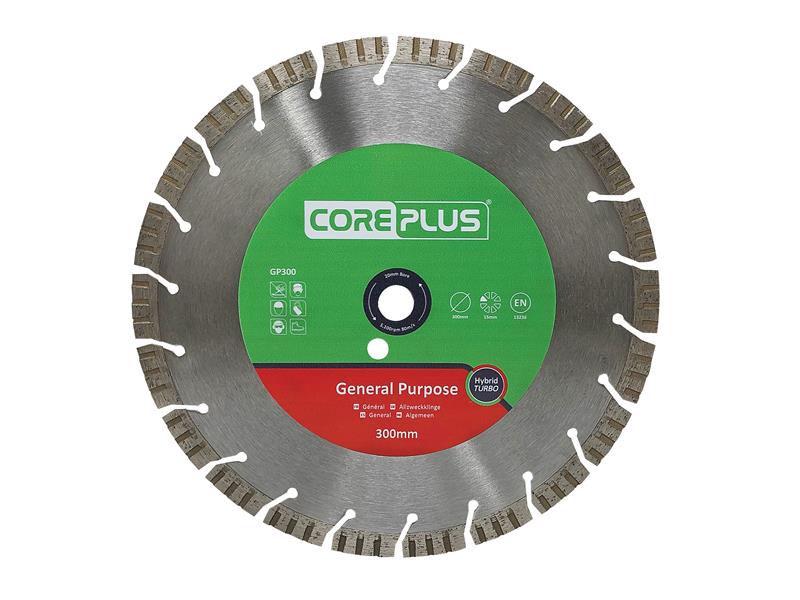 GP300 General-Purpose Hybrid Turbo Diamond Blade 300mm, CorePlus