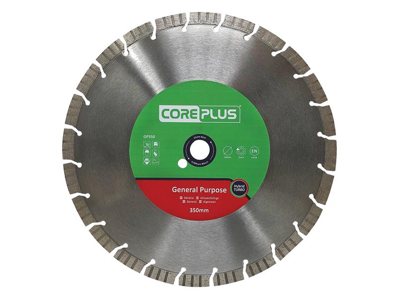 GP350 General-Purpose Hybrid Turbo Diamond Blade 350mm, CorePlus