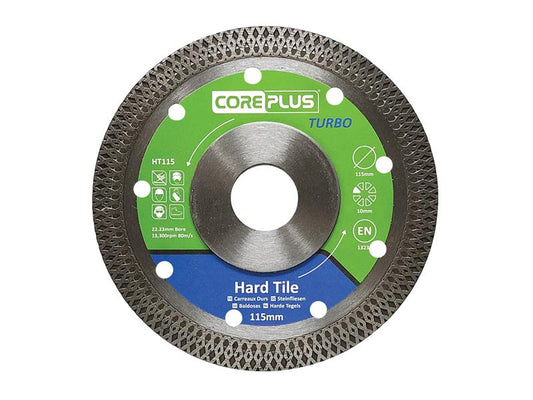 HT115 Hard Tile Turbo Diamond Blade 115mm, CorePlus