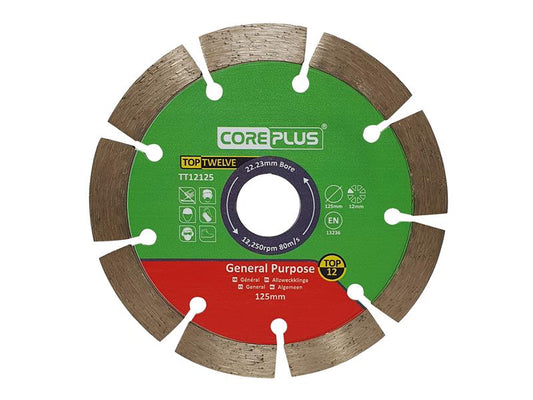 Top Twelve General Purpose Diamond Blade 125mm, CorePlus