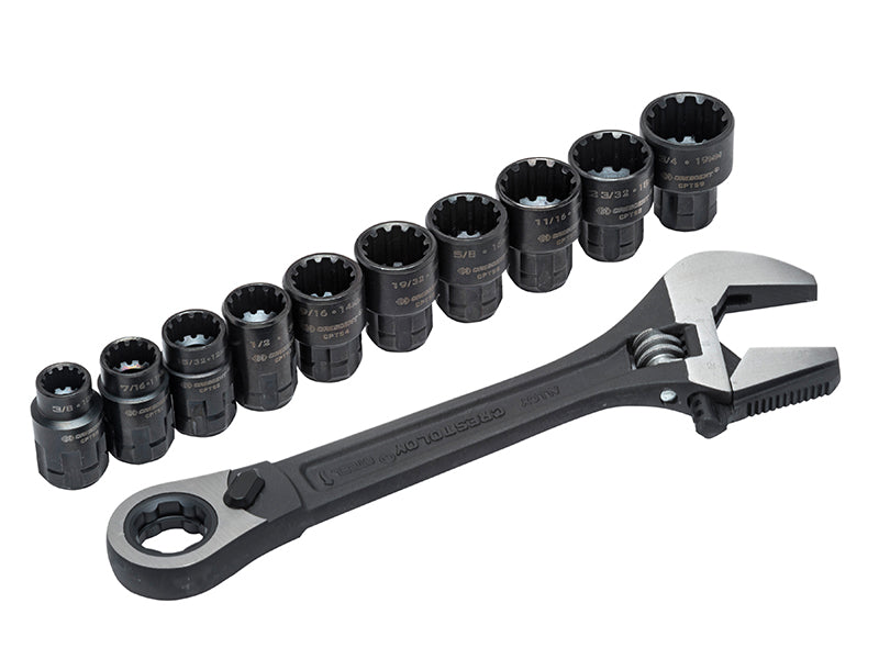 X6™ Pass-Thru™ Adjustable Wrench Set, 11 Piece, Crescent®