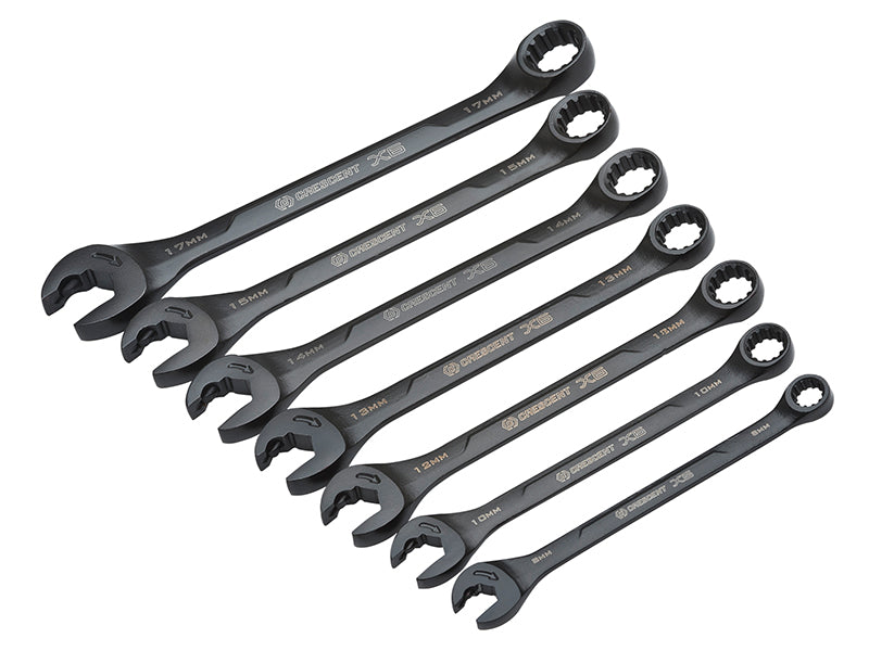 X6™ Open End Ratcheting Spanner Set, 7 Piece, Crescent®