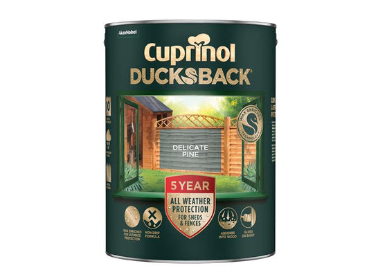 Ducksback 5 Year Waterproof for Sheds & Fences Delicate Pine 5 litre, Cuprinol