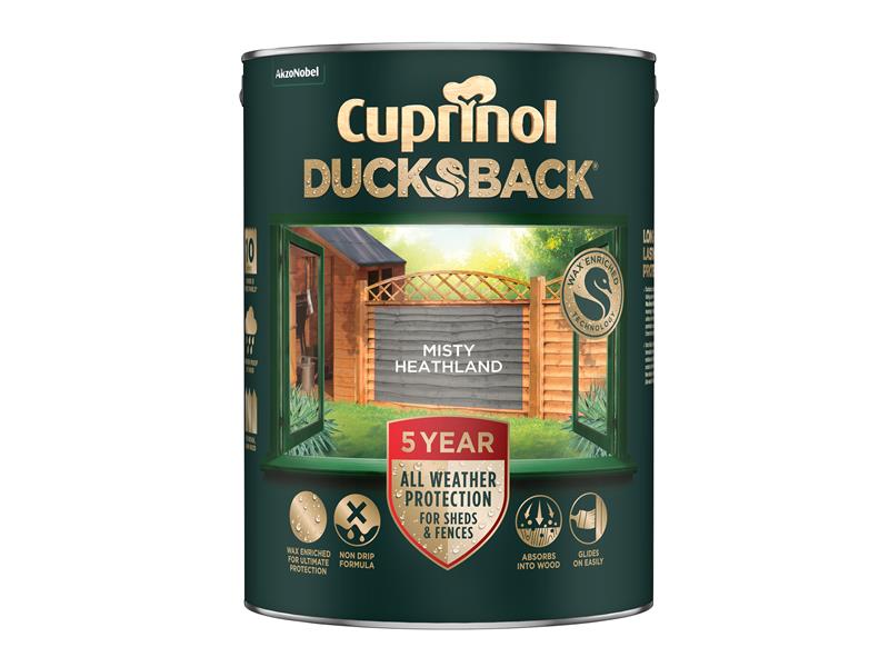 Ducksback 5 Year Waterproof for Sheds & Fences Misty Heathland 5 litre, Cuprinol