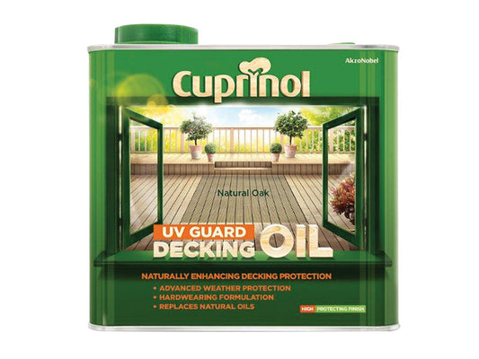 UV Guard Decking Oil Natural Oak 2.5 litre, Cuprinol